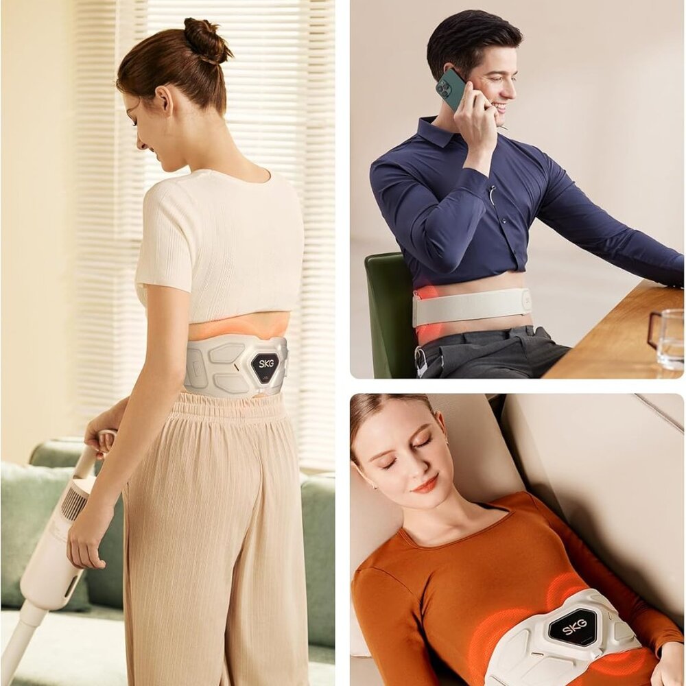 SKG Lower Back Vibrating Massager Adjustable Cordless Heating Pad Infrared W9PRO - Picture 5 of 9